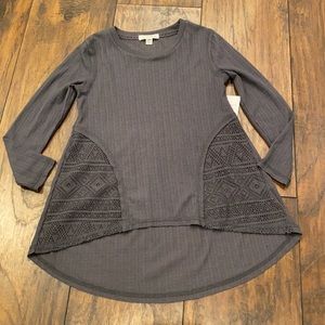 Eyeshadow Girls High Low Textured Top
